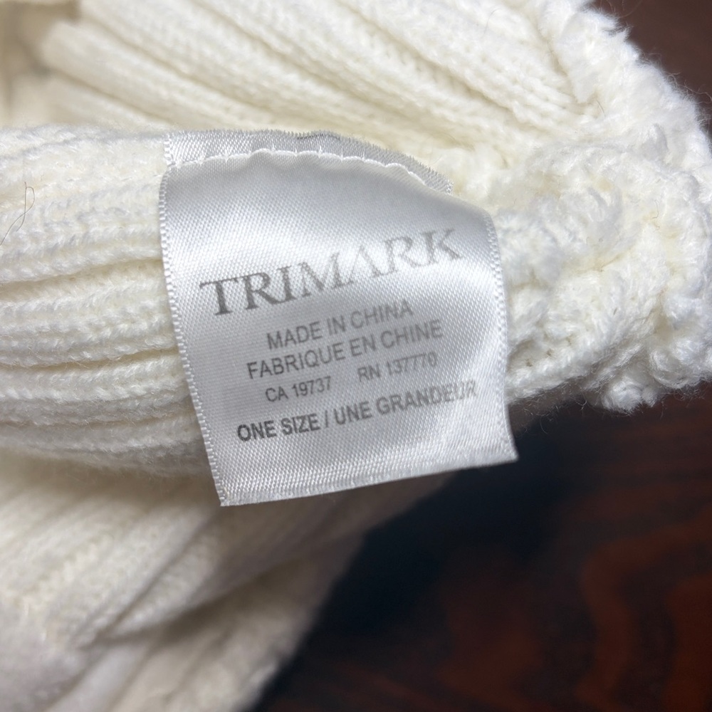 Women's Cream Knit Beanie - Picture 5 of 5